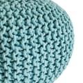 Miniatyrbild 3 av 5: Stickad pall pouf Ø 45 cm sittplats puffstol grovt