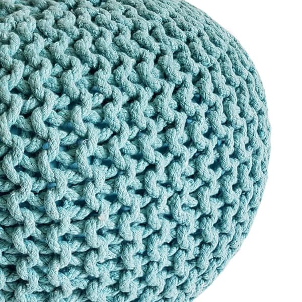 Stickad pall pouf Ø 45 cm sittplats puffstol grovt