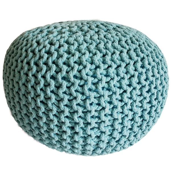 Stickad pall pouf Ø 45 cm sittplats puffstol grovt
