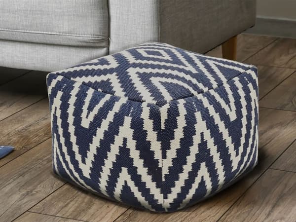 Sittkub fotpall 55x37x55 CM POUF – marinblå