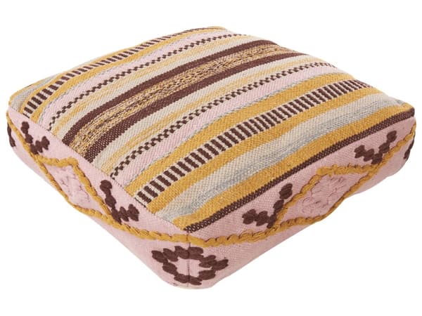 Lattiatyyny monivärinen 60 x 12 x 60 cm puuvilla neliö geometrinen kuvio