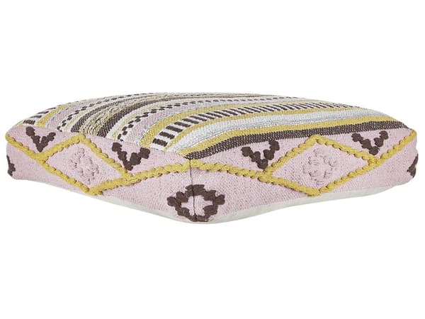 Golvkudde Flerfärgad Bomull 60 x 60 x 12 cm Geometriskt mönster Fyrkantig Boho Modern Tyg Sittpuff