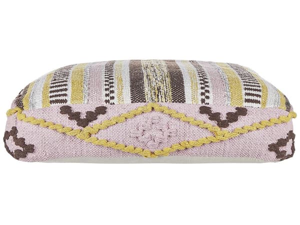Golvkudde Flerfärgad Bomull 60 x 60 x 12 cm Geometriskt mönster Fyrkantig Boho Modern Tyg Sittpuff