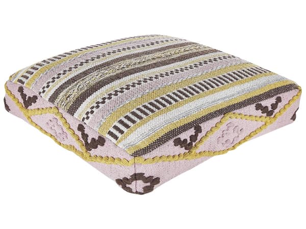 Golvkudde Flerfärgad Bomull 60 x 60 x 12 cm Geometriskt mönster Fyrkantig Boho Modern Tyg Sittpuff