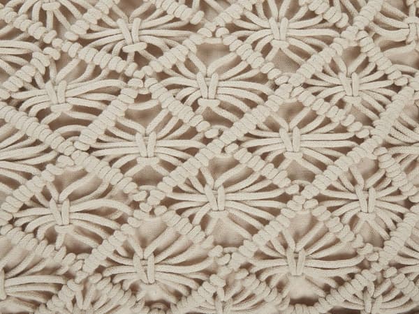 Rahi beige puuvilla 50 x 50 x 20 cm makramee-punos neliskulmainen moderni boho-tyyli