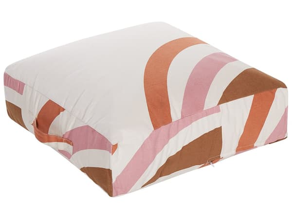 Golvkudde Flerfärgad Bomull 50 x 50 x 20 cm Abstrakt Mönster Fyrkantig Tyg Sittpuff
