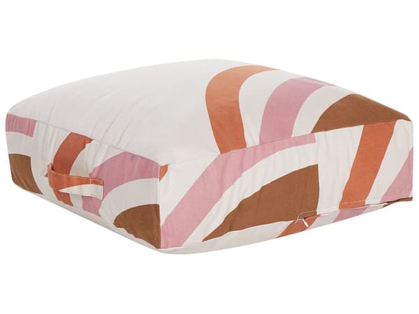 Golvkudde Flerfärgad Bomull 50 x 50 x 20 cm Abstrakt Mönster Fyrkantig Tyg Sittpuff