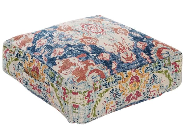 Sittkudde Flerfärgad Bomull 50 x 50 x 20 cm Abstrakt Mönster Fyrkantig Tyg Sittpuff
