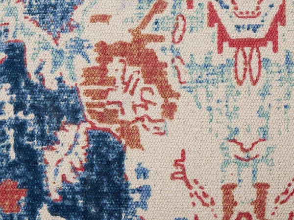 Sittkudde Flerfärgad Bomull 50 x 50 x 20 cm Abstrakt Mönster Fyrkantig Tyg Sittpuff