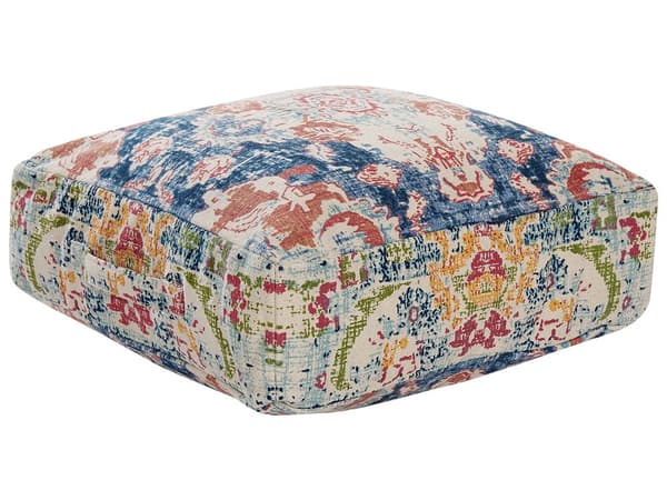 Gulvpute Flerfarget Bomull 50 x 50 x 20 cm Abstrakt mønster Håndtak Sitteplass Puff Dekorativ Innredning Boho Orientalsk