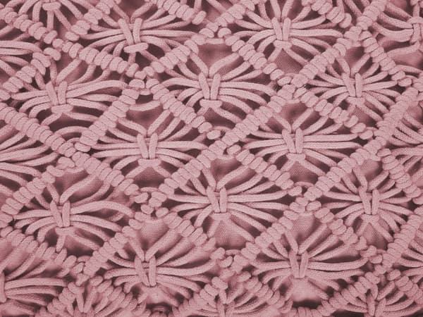 Gulvpute Rosa Bomull 50 x 50 x 20 cm Makramé Sitteplass Puff Dekorativ Innredning Boho