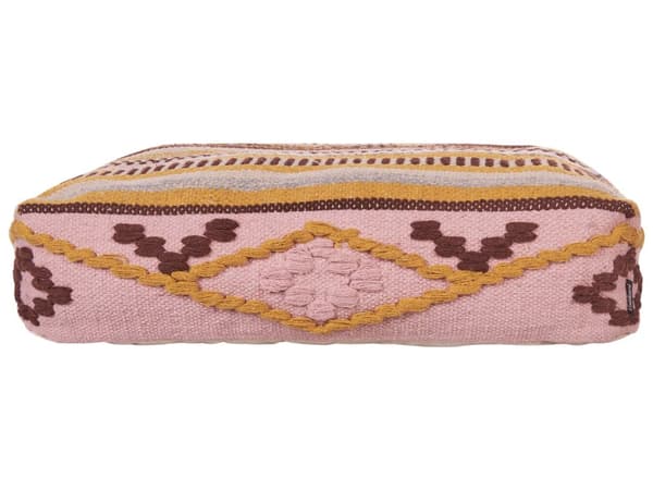 Gulvpute Flerfarget Bomull 60 x 60 x 12 cm Geometrisk mønster Firkantet Boho Moderne Stoff Sittepuff