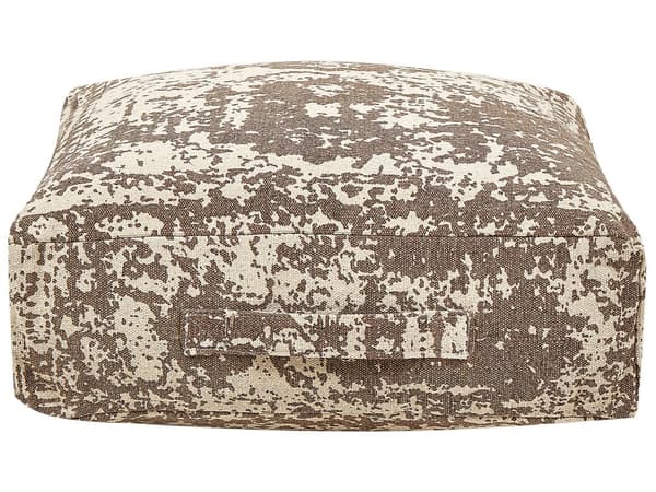 Lattiatyyny beige/ruskea puuvilla 50 x 50 x 20 cm abstrakti kuviointi rahi