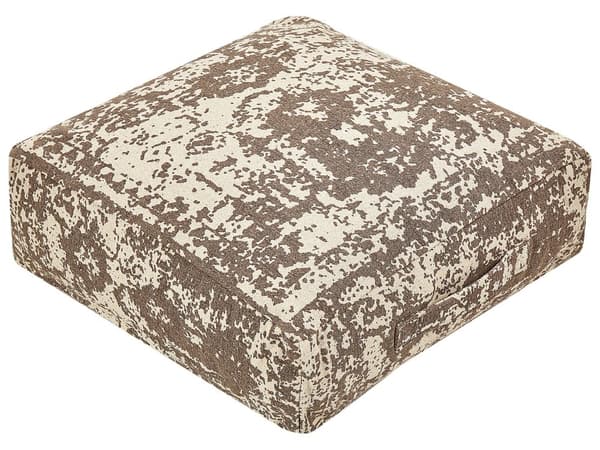 Lattiatyyny beige/ruskea puuvilla 50 x 50 x 20 cm abstrakti kuviointi rahi