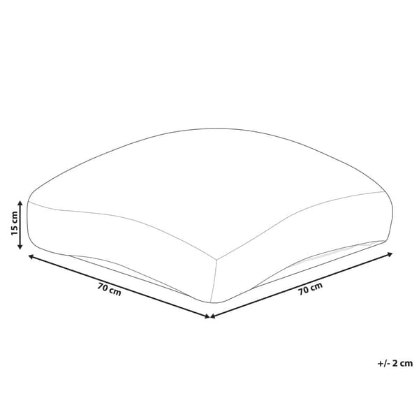 Sittkudde Beige Bomull 70 x 70 x 15 cm Enfärgat Mönster Fyrkantig Sittpuff Tyg Vardagsrum Sovrum