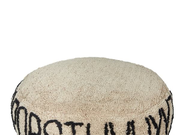 Siddepude til gulvet Beige bomuld 60 x 60 x 20 cm Alfabetmønster til børn Stue Børneværelse