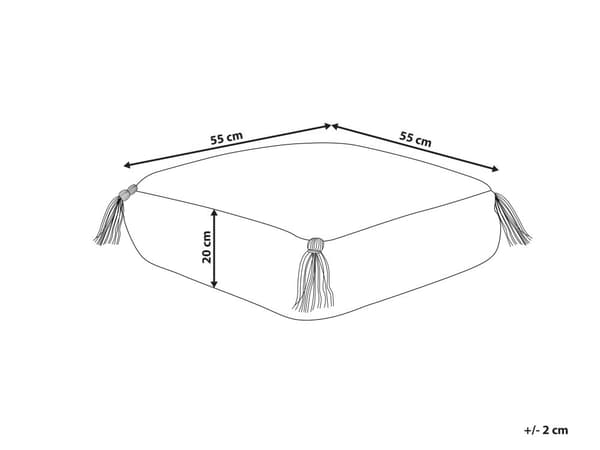 Lattiatyyny valkoinen puuvilla 55 x 20 x 55 cm geometrinen kuvio pörröinen käsintehty neliö boho