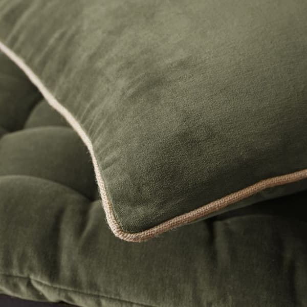 Avtagbar kudde med galonfinish 45 x 45 cm "César" Bomullssammet