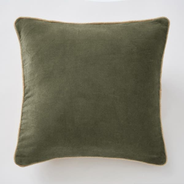 Avtagbar kudde med flätfinish 45 x 45 cm "César" Cotton Velvet - César Thyme
