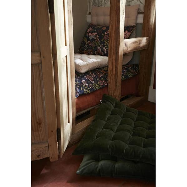 Avtagbart tryckt kuddfodral 45 x 45 cm & 40 x 60 cm "Alix" bomullssammet - fylld kudde 45 x 45 cm