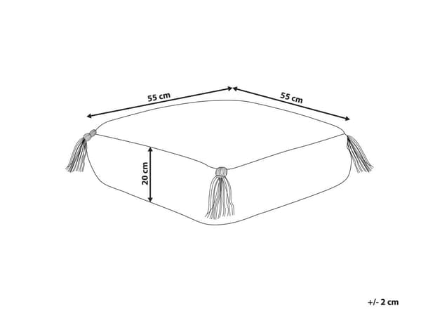 Golvkudde Vit och Mångfärgad Bomull 55 x 55 x 20 cm Geometriskt Mönster Fyrkantigt Tyg Sittpuff