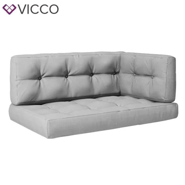 Vicco set kuddar för pallsitsdyna sida rygg grå
