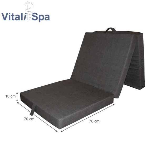 VitaliSpa hopfällbar madrass hopfällbar madrass gästsäng säng solstol madrass resesäng antracit
