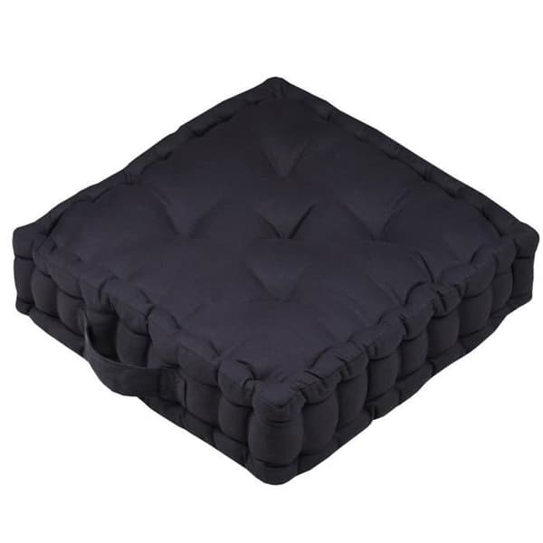 Golvkudde i bomullsatin - OXFORD - Carbon