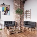 Miniatyrbild 4 av 6: Vicco Flocken palettkuddset, grafit, 120 x 80 cm 3 delar