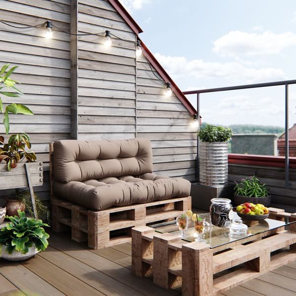 Vicco palettkuddset Flocken, Sten, 120 x 80 cm 2 delar