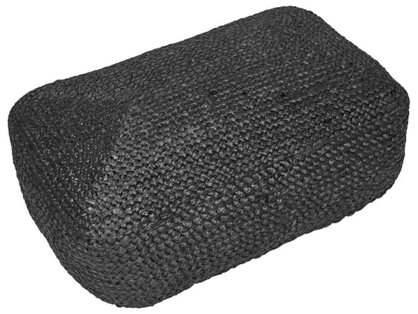 Gulvpute Svart Jute EPS-kuler 70 x 40 x 20 cm Håndlaget Bohemsk stil Boligtilbehør Puff