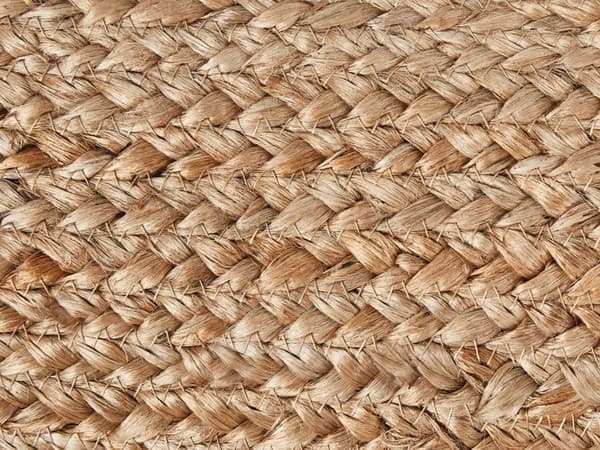 Golvkudde Beige Jute EPS Pärlor Fyllning 70 x 40 x 20 cm Rund Boho Stil Hemtillbehör