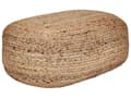 Miniatyrbild 1 av 6: Golvkudde Beige Jute EPS Pärlor Fyllning 70 x 40 x 20 cm Rund Boho Stil Hemtillbehör