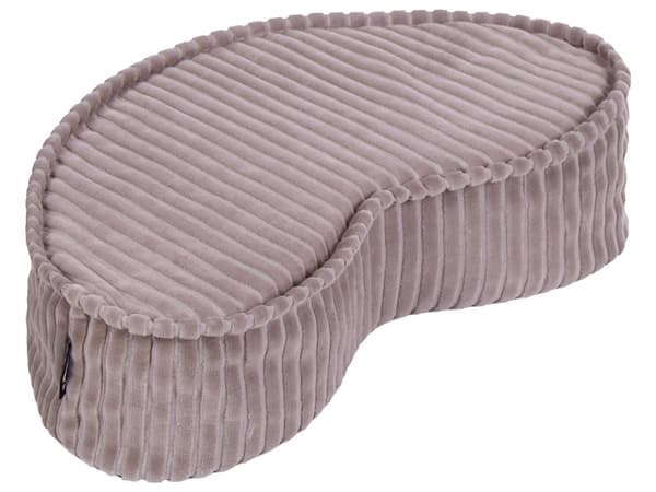 Gulvpute i Brun og Beige Bomull 90 x 75 x 10 cm Bønneformet Sittepuff i Fløyelsstruktur med Ribbestruktur