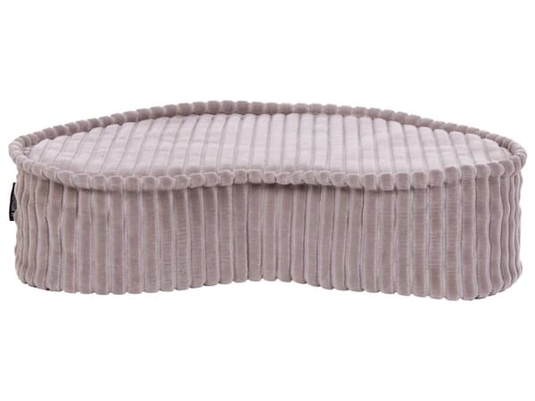 Gulvpute i Brun og Beige Bomull 90 x 75 x 10 cm Bønneformet Sittepuff i Fløyelsstruktur med Ribbestruktur