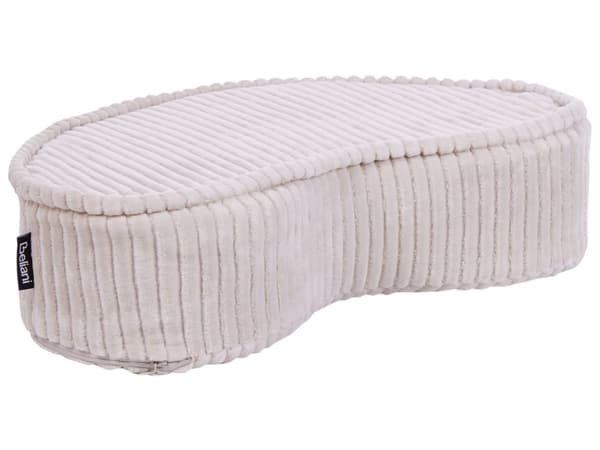 Gulvpute i Lilla og Beige Bomull 90 x 75 x 10 cm Bønneformet Sittepuff i Fløyelsstruktur med Ribbestruktur