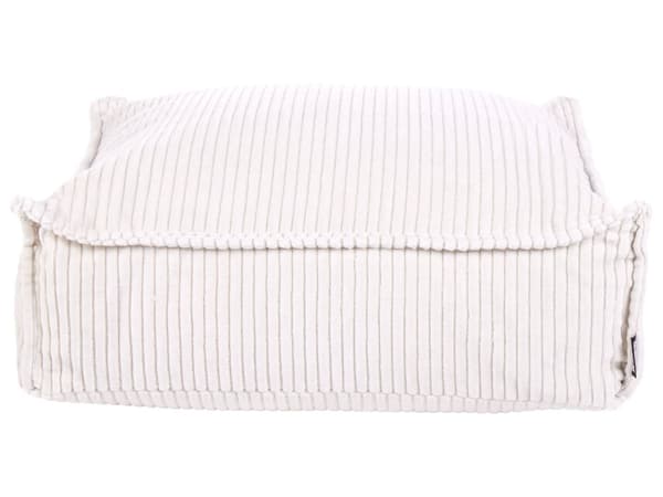 Golvdyna Ljusbeige Bomull 55 x 55 x 20 cm Fyrkantig Tyg Sammet Struktur Ribbad Manchester Sittpuff