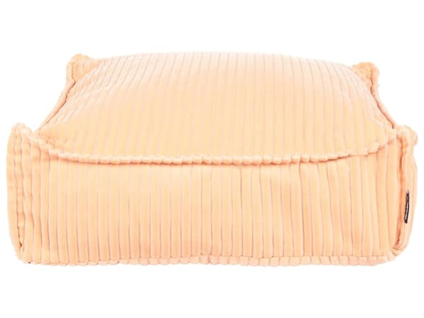 Golvdyna Persikorosa Bomull 55 x 55 x 20 cm Fyrkantig Tyg Sammet Struktur Ribbad Manchester Sittpuff