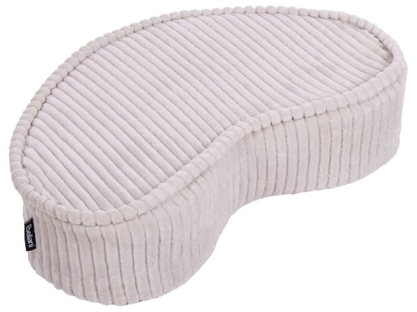 Golvdyna Persikorosa och Vit Bomull 90 x 75 x 10 cm Bönformad Tyg Sammetsstruktur Ribbad Sittpuff