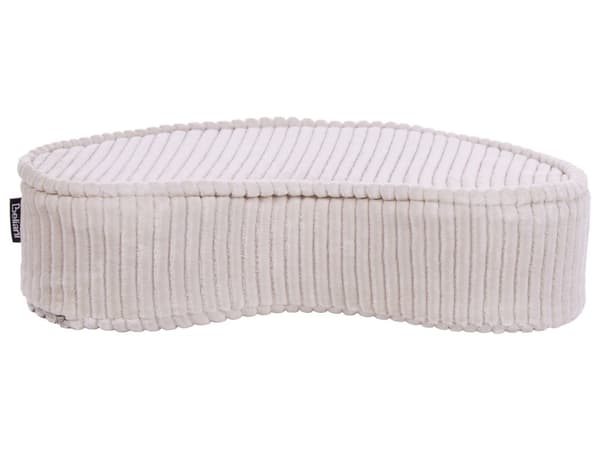 Golvdyna Persikorosa och Vit Bomull 90 x 75 x 10 cm Bönformad Tyg Sammetsstruktur Ribbad Sittpuff