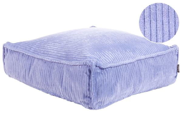 Gulvpude Lavendel Bomuld 55 x 55 x 20 cm Square Firkantet stof Fløjlsstruktur Ribbet fløjl Sædehynde