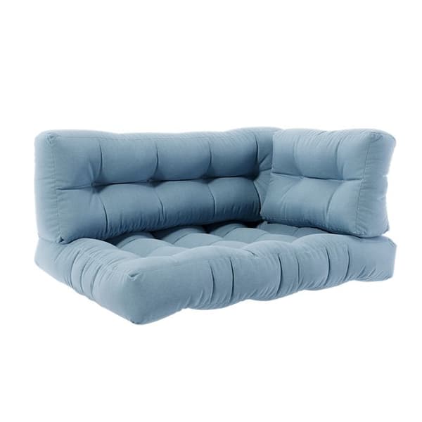 Vicco Flocken palettkuddset, Isblå, 120 x 80 cm 3 delar