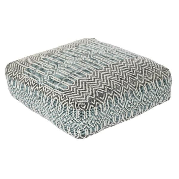 golvkudde ränder blå polyester bomull mint aluminium vit grön (60 x 60 x 25 cm)