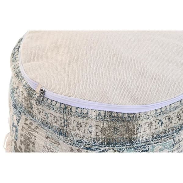 golvkudde beige blå brun polyester bomull arabisk lugg (40 x 40 x 40 cm)