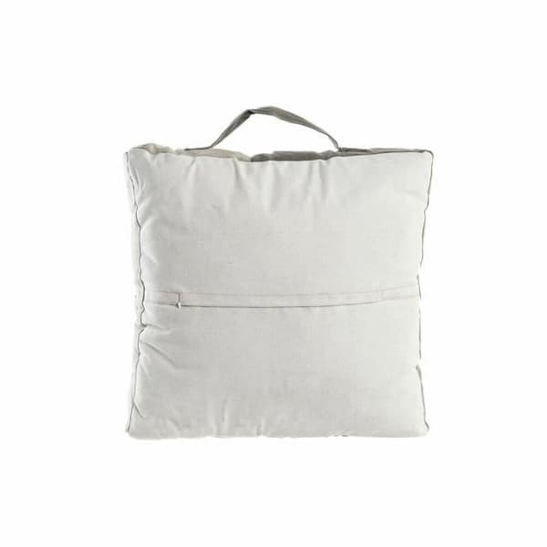 golvkudde beigebrun polyester bomullsläder vintage aluminiumstjärna (50 x 14 x 50 cm)