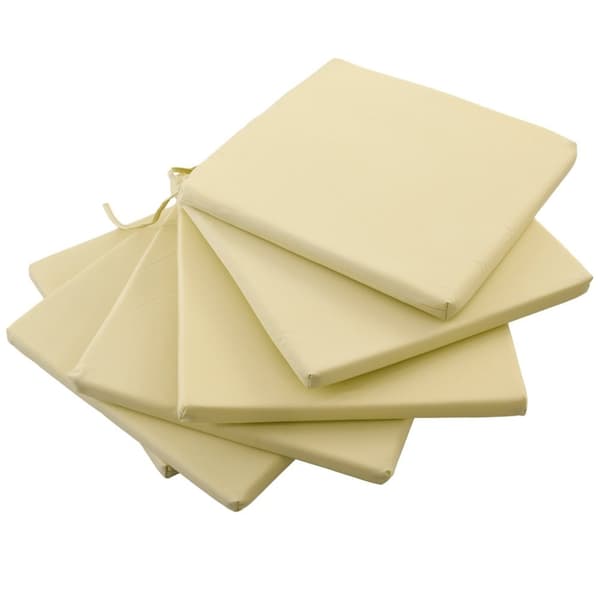 ROTZ SET AV 6 utomhus trädgårdsstoldynor - Sitsdynor - Stolkuddar - Optimal komfort - 42L X 42W X 3H CM - Brun