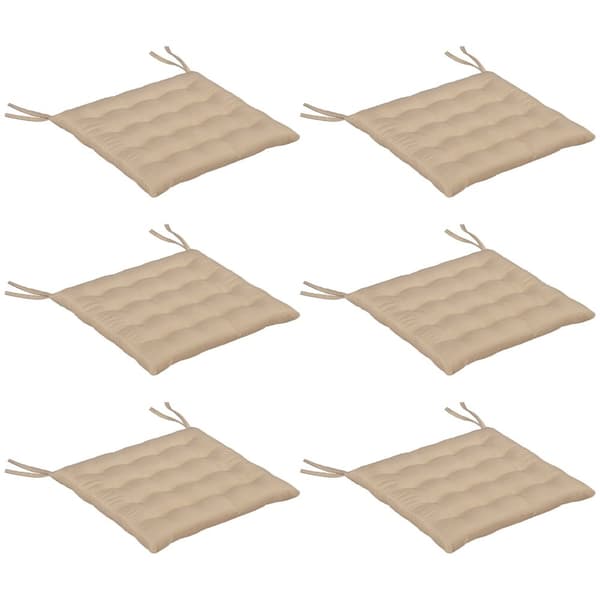 Rootz Sarja 6 puutarhatuolin tyynyä - tikattuja ulkotyynyjä - istuintyyny - Suuri mukavuus - 40L x 40W x 4H CM - Suurten tiheysvaahto