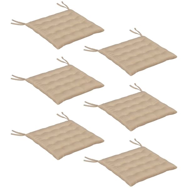 Rootz -uppsättning av 6 trädgårdsstoldynor - quiltade utomhuskuddar - sittplatser - stor komfort - 40L x 40W x 4h cm - Högdensitetsskum