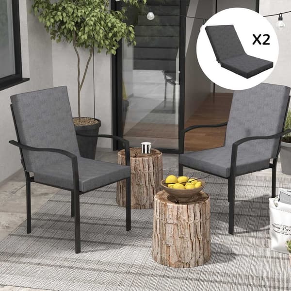 Rootz Sarja 2 ulkotuolin tyynyä - terassityyny - istuintyynyt - 8 cm paksu pehmuste - 112L x 51W cm - Suojattu hihnat
