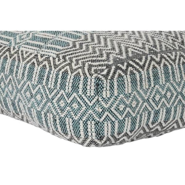 golvkudde ränder blå polyester bomull mint aluminium vit grön (60 x 60 x 25 cm)